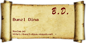 Bunzl Dina névjegykártya